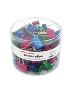 Office Depot Brand Binder Clip Combo Pack, Assorted Sizes, Assorted Colors, Pack Of 200