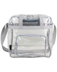 Eastsport Clear Stadium Tote Bag, 12inH x 12inW x 6inD, Silver