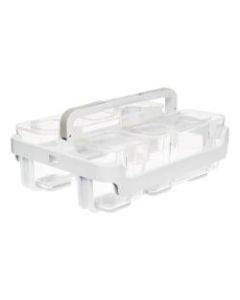 Deflect-O Stackable Caddy Organizer, 6-1/2inH x 14inW x 10-1/2inD, White/Clear