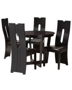 Baxton Studio Sorley Dining Set, 29-15/16inH x 35-7/16inW x 35-7/16inD, Dark Brown