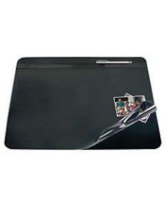 Office Depot Brand Overlay Desk Pad With Antimicrobial Treatment, 20in x 31in, Black/Clear