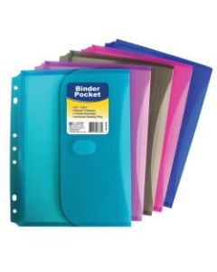 C-Line Mini-Size Binder Pockets, 5 1/2in x 8 1/2in, 1/2in Capacity, Assorted Colors, Pack Of 18