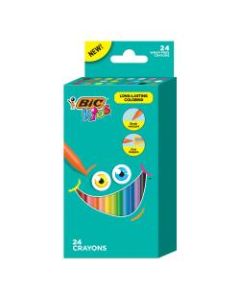 BIC Kids Coloring Crayons, Assorted Colors, Pack Of 24 Crayons