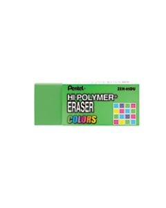 Pentel Hi-Polymer Erasers, Assorted Colors, Pack Of 6
