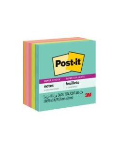 Post-it Notes Super Sticky Notes, 3in x 3in, Miami, Pack Of 5 Pads