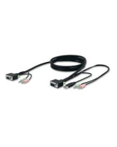 Belkin SOHO KVM Replacement Cable Kit - 15 ft KVM Cable - First End: 1 x 15-pin HD-15 VGA, First End: 2 x Mini-phone Male Audio - Second End: 1 x 15-pin HD-15 VGA, Second End: 1 x Type A Male USB, Second End: 2 x Mini-phone Male Audio - Gray