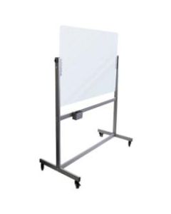 U Brands Double-Sided Magnetic Dry-Erase Whiteboard With Rolling Easel, Glass, Frameless, 48in x 40in