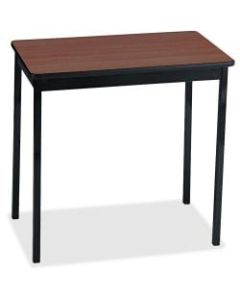 Barricks Utility Table - Laminated Rectangle, Walnut Top - Square Leg Base - 4 Legs - 30in Table Top Length x 18in Table Top Width x 0.75in Table Top Thickness - 30in Height - Assembly Required - Steel