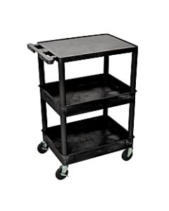 H. Wilson Plastic Tub Cart, 36 1/16inH x 24inW x 18inD, Black