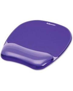 Fellowes Gel Crystals Mouse Pad With Wrist Rest, 1inH x 7.94inW x 9.25inD, Purple