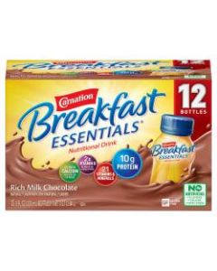 Carnation Breakfast Essentials Ready-To-Drink Rich Milk Chocolate Complete Nutritional Drinks, 8 Oz, 12 Bottles Per Box, Pack Of 2 Boxes