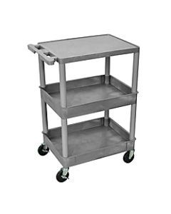H. Wilson Plastic Tub Cart, 36 1/16inH x 24inW x 18inD, Gray