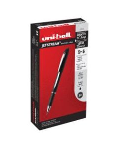 uni-ball Jetstream Ballpoint Pens, Bold Point, 1.0 mm, Black Barrel, Black Ink, Box Of 12
