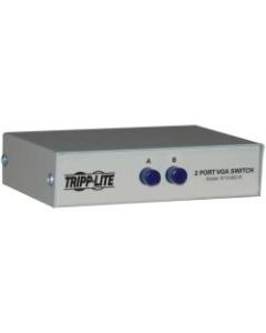 Tripp Lite 2-Port Manual VGA/SVGA Video Switch 3x HD15F Metal - 1600 x 1280 - VGA, SVGA - 2 Input Device - 1 Output device - 2 x VGA In - 1 x VGA Out