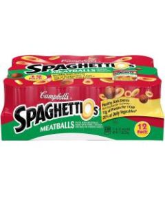 Campbell Spaghettios Canned Pasta With Meatballs, 15.6 Oz, Pack Of 12 Cans