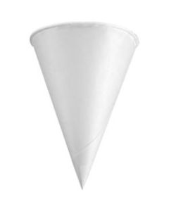 Konie Rolled Rim Paper Cone Cups - 4.50 fl oz - Cone - 200 / Pack - White - Wax Paper - Cold Drink, Beverage