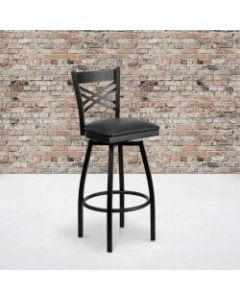Flash Furniture X-Back Swivel Metal Bar Stool, Black