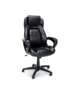 OFM Essentials Ergonomic Bonded Leather High-Back Chair, Black