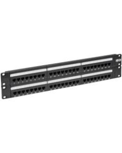 Tripp Lite 48-Port Cat6 Cat5 Patch Panel Rackmount 110 Punch Down RJ45 Ethernet 1URM 568B - 2U, 19in Rack Width