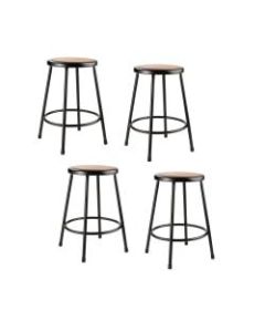 National Public Seating Hardboard Stools, 24inH, Black, Set of 4