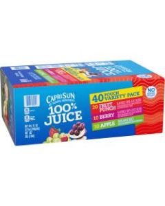 Capri Sun 100% Juice Variety Pack, Pack Of 40 Pouches