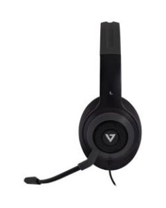 V7 Premium Over-Ear Stereo Headset with Boom Mic - Stereo - USB, Mini-phone - Wired - 32 Ohm - 20 Hz - 20 kHz - Over-the-head - Binaural - Circumaural - 4.92 ft Cable - Noise Canceling - Gray, Black
