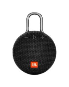 JBL Clip 3 Portable Bluetooth Speaker, Black, JBLCLIP3BLK