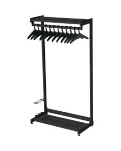 Quartet Garment Rack With Hangers, 12 Hangers, 2 Shelves, 36in Width, Black