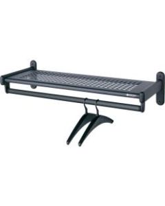 Quartet Shelf Rack, 36in Length, Mounts to Wall, Black - 18 x Hanger - Wall Mountable - Black - 1Each