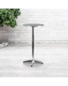 Flash Furniture Round Folding Bar Table With Aluminum Base, 45in x 23-1/4in, Silver