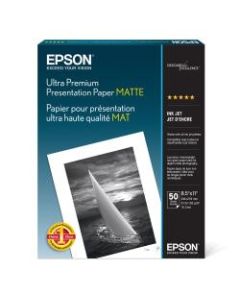 Epson Archival Matte Photo Paper, Letter Size (8 1/2in x 11in), 51 Lb, Pack Of 50 Sheets, # S041341