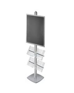 Azar Displays Sky Tower Display Kit With Snap Frame And 4 Acrylic Brochure Side Pockets, Silver