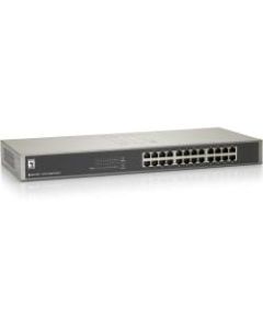 LevelOne GSW-2457 24-Port Gig Ethernet 19 Rack Mountable Switch - 24 Ports - Manageable - Gigabit Ethernet, Fast Ethernet - 10/100/1000Base-T - 2 Layer Supported - Power Supply - Desktop, Rack-mountable