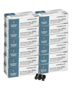 Business Source Fold-back Binder Clips - Mini - for Paper - 144 / Box - Tempered Steel, Nickel Plated
