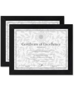 Dax Linen Insert Certificate Mahogany Frame - 14in x 11in Frame Size - Holds 11in x 8.50in Insert - Rectangle - Desktop - 1 / Set - Solid Wood - Black, Mahogany