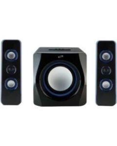 iLive IHB23B 150W 2.1 Bookshelf Bluetooth Speaker System, Black/White