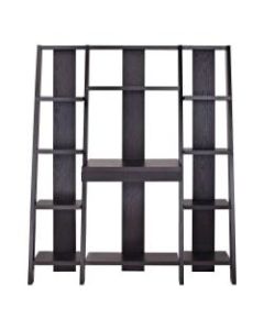 Ameriwood Home Ladder Bookcase Towers With Desk, 11 Shelves, Espresso