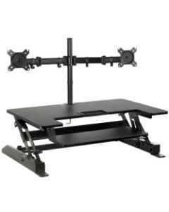 Mount-It! MI-7934 Standing Desk Converter With Dual-Monitor Mount, 36-1/4inH x 22inW x 9-3/4inD, Black