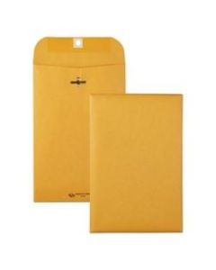 Quality Park Gummed Kraft Clasp Envelopes - Clasp - #55 - 6in Width x 9in Length - 28 lb - Gummed - Kraft - 100 / Box - Kraft