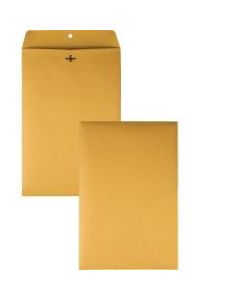Quality Park Gummed Kraft Clasp Envelopes - Clasp - #98 - 10in Width x 15in Length - 28 lb - Gummed - Kraft - 100 / Box - Kraft