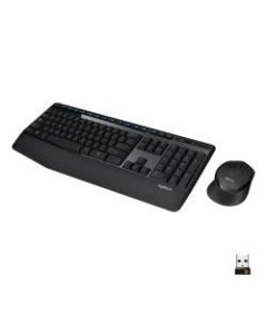 Logitech MK345 Wireless Straight Full Size Keyboard & Right-Handed Optical Mouse, Black