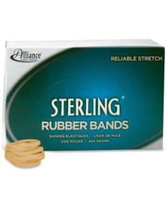 Alliance Rubber 24305 Sterling Rubber Bands - Size #30 - Approx. 1500 Bands - 2in x 1/8in - Natural Crepe - 1 lb Box