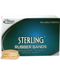 Alliance Rubber 24625 Sterling Rubber Bands - Size #62 - Approx. 600 Bands - 2 1/2in x 1/4in - Natural Crepe - 1 lb Box