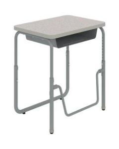 Safco AlphaBetter 2.0 Height-Adjustable Student Desk With Book Box And Pendulum Bar, 30inH x 28inW x 20inD, Gray