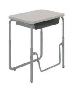 Safco AlphaBetter 2.0 Height-Adjustable Student Desk With Book Box And Pendulum Bar, 30inH x 28inW x 20inD, Gray