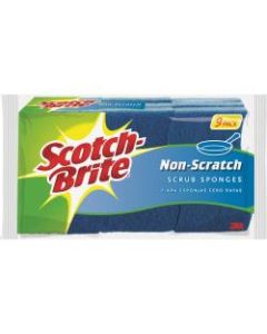 Scotch-Brite Non-Scratch Scrub Sponges, Blue, Pack Of 9