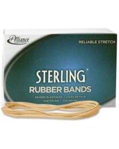 Alliance Rubber 25405 Sterling Rubber Bands - Size #117B - Approx. 250 Bands - 7in x 1/8in - Natural Crepe - 1 lb Box