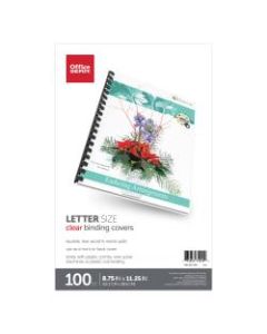 Office Depot Brand Clear Binding Covers, 8-3/4in x 11-1/4in, Box Of 100