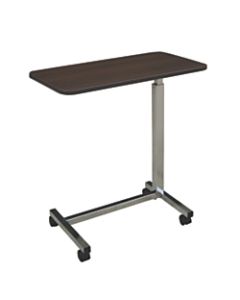 Medline Economy Overbed Table, 4 5/8in x 18 1/8in x 32 1/2in, Walnut