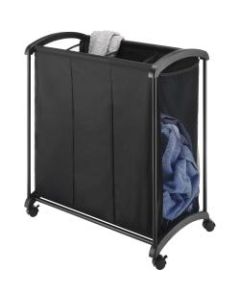 Whitmor Laundry Sorter - 16.5in Height x 28.5in Width x 30.8in Depth - Floor - Durable - Black - Plastic, Metal, Fabric - 1